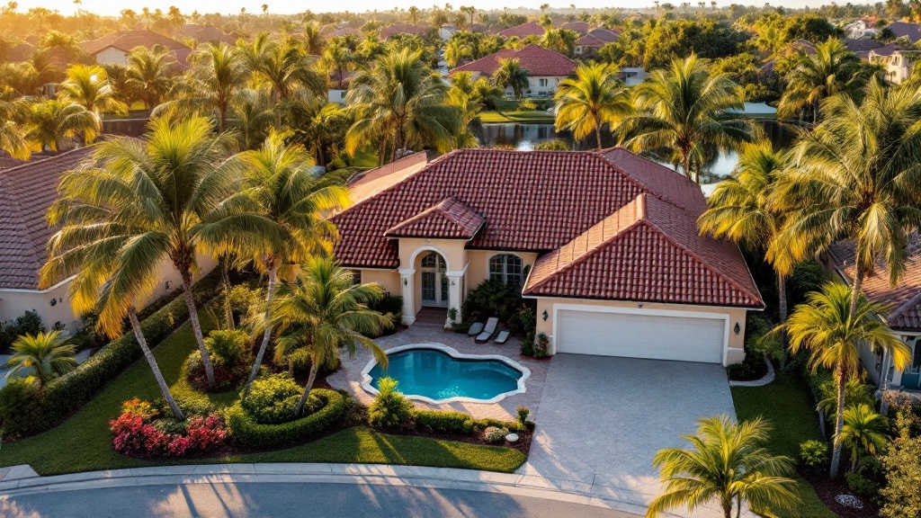 Single-family rental home at golden hour